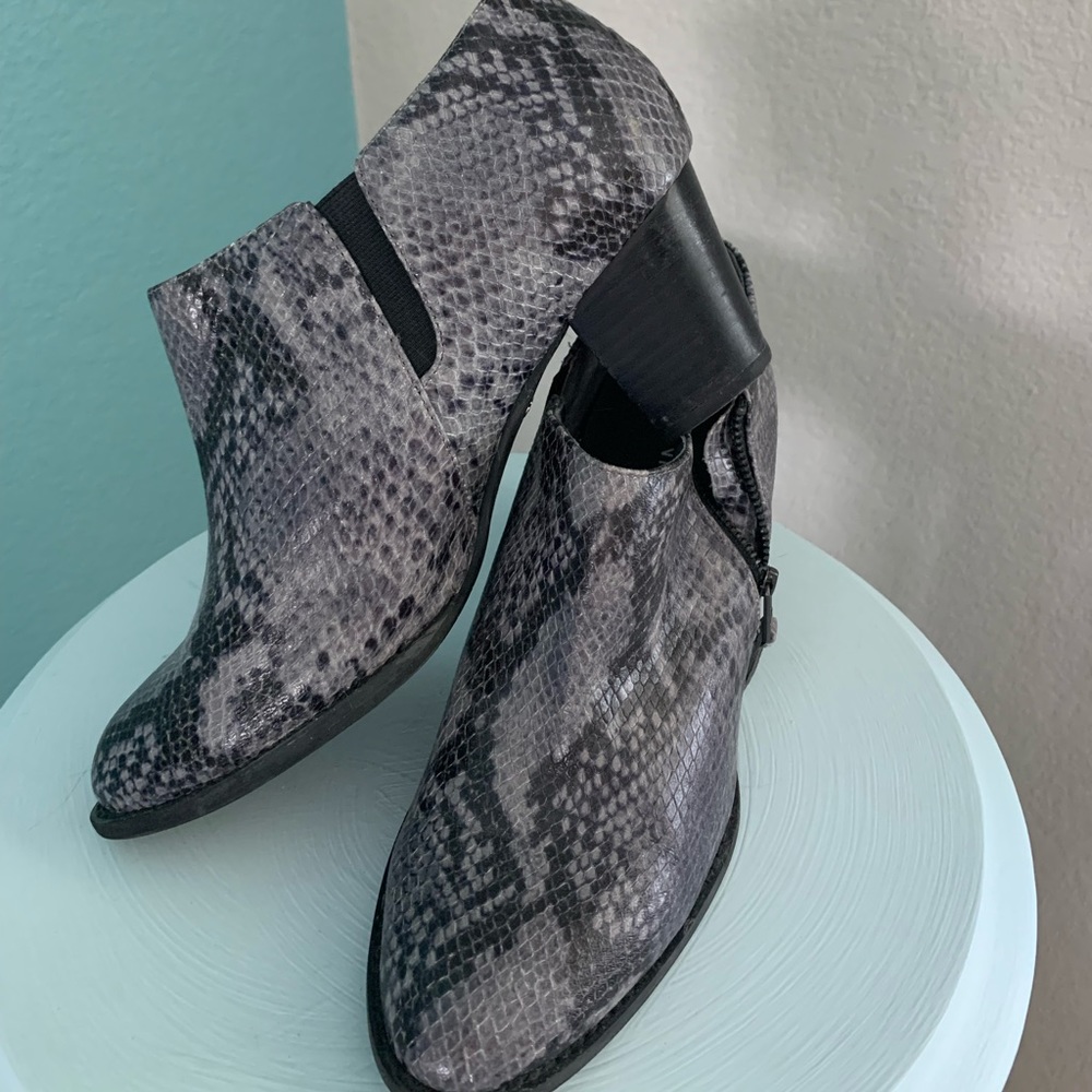 Snake skin booties